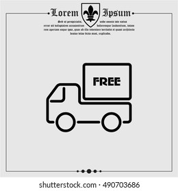 Web line icon. Free delivery