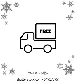 Web line icon. Free delivery