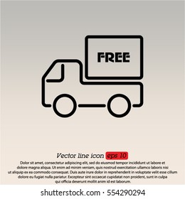 Web line icon. Free delivery