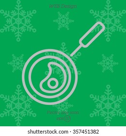 Web line icon. Fried eggs in a frying pan, Omelette