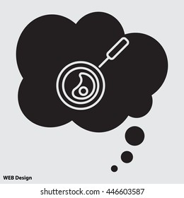 Web line icon. Fried eggs in a frying pan, Omelette