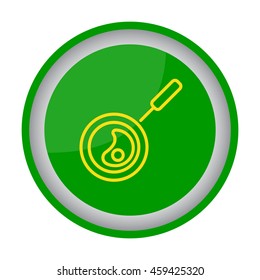 Web line icon. Fried eggs in a frying pan, Omelette