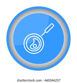 Web line icon. Fried eggs in a frying pan, Omelette