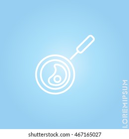 Web line icon. Fried eggs in a frying pan, Omelette