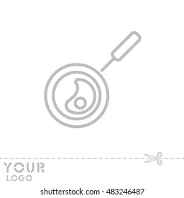 Web line icon. Fried eggs in a frying pan, Omelette