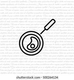 Web line icon. Fried eggs in a frying pan, Omelette