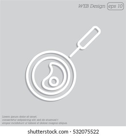 Web line icon. Fried eggs in a frying pan, Omelette