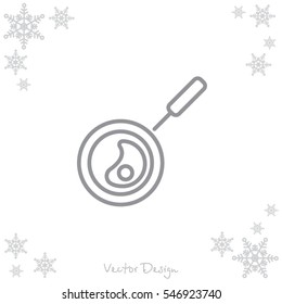 Web line icon. Fried eggs in a frying pan, Omelette