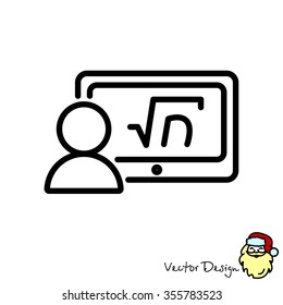 Web line icon. Gadget with formula, analyst