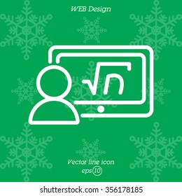 Web line icon. Gadget with formula, analyst