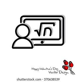 Web line icon. Gadget with formula, analyst