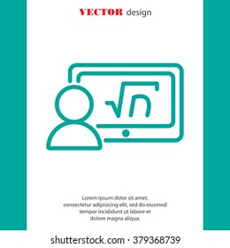 Web line icon. Gadget with formula, analyst