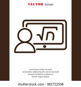 Web line icon. Gadget with formula, analyst