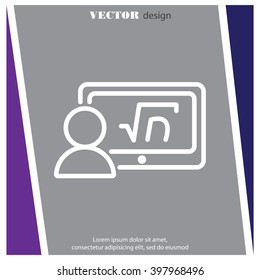 Web line icon. Gadget with formula, analyst