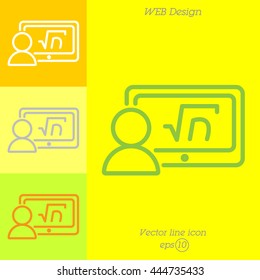 Web line icon. Gadget with formula, analyst