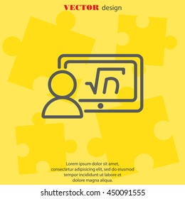 Web line icon. Gadget with formula, analyst