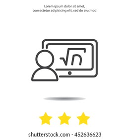 Web line icon. Gadget with formula, analyst