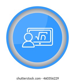 Web line icon. Gadget with formula, analyst