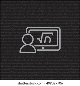 Web line icon. Gadget with formula, analyst