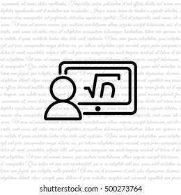 Web line icon. Gadget with formula, analyst