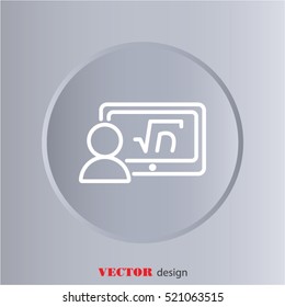 Web line icon. Gadget with formula, analyst