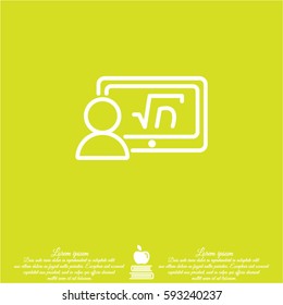 Web line icon. Gadget with formula, analyst