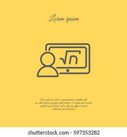 Web line icon. Gadget with formula, analyst