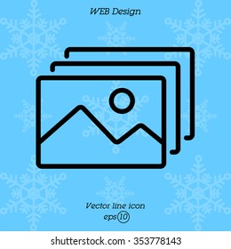 Web line icon. Gallery, design for website