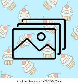 Web line icon. Gallery, design for website