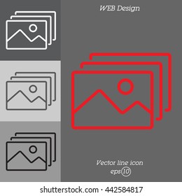 Web line icon. Gallery, design for website