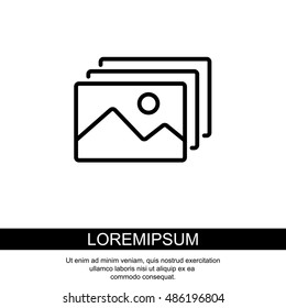 Icono de línea Web. Galería, diseño para sitio web