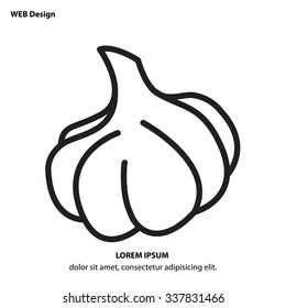 Web line icon. Garlic