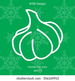 Web line icon. Garlic