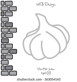 Web line icon. Garlic