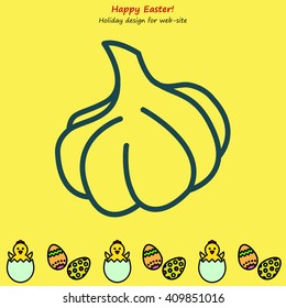Web line icon. Garlic