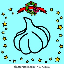 Web line icon. Garlic