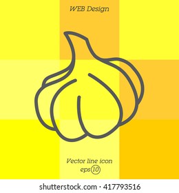 Web line icon. Garlic