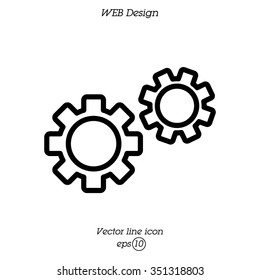 Web line icon. Gears