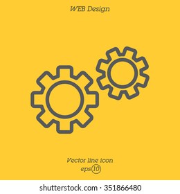 Web line icon. Gears