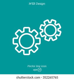 Web line icon. Gears