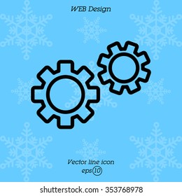 Web line icon. Gears