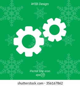 Web line icon. Gears