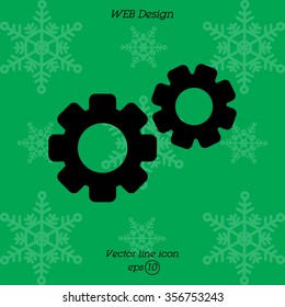 Web line icon. Gears