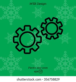 Web line icon. Gears