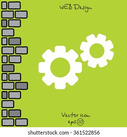 Web line icon. Gears