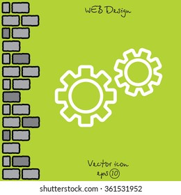 Web line icon. Gears