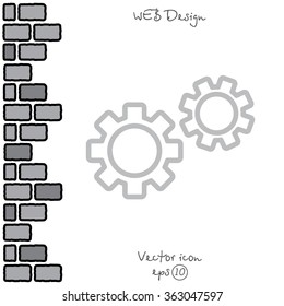 Web line icon. Gears