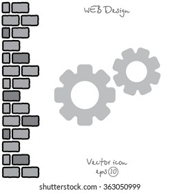 Web line icon. Gears