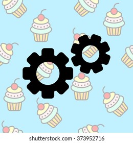 Web line icon. Gears