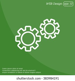 Web line icon. Gears